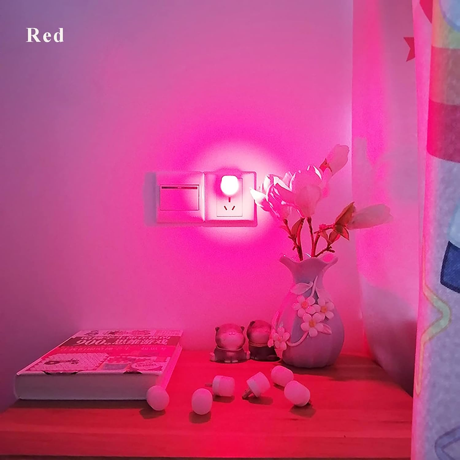 6 Pack Mini USB Night Light, Plug in LED Lamp Decorative Lighting Party Festival (Red)