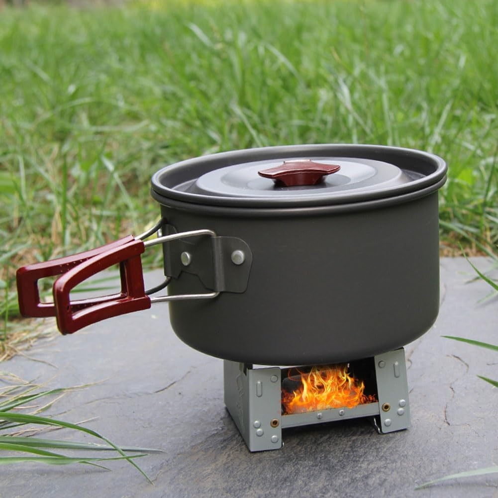 Mini Camping Stove, Foldable Portable Cooker, Mini Alcohol Cooker, Pocket Cooker, Suitable for Outdoor, Picnic, BBQ, Camping, Hiking, Travel, Pack of 2, with 4 Camping Stove Wind Deflectors image number 4