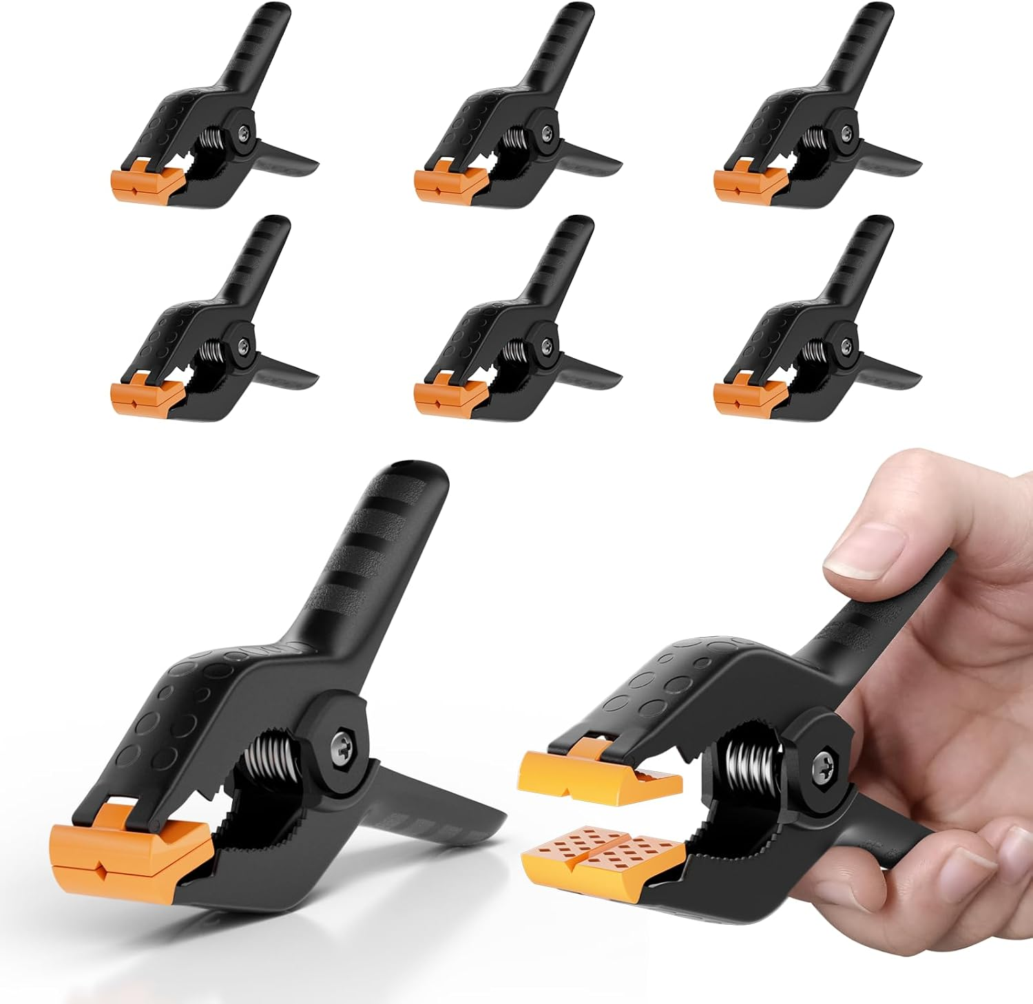 EMART 6 Pack Heavy Duty Muslin Spring Clamps, 4.5 Inch Photo Booth Backdrop Clips for Photography Studio - Black