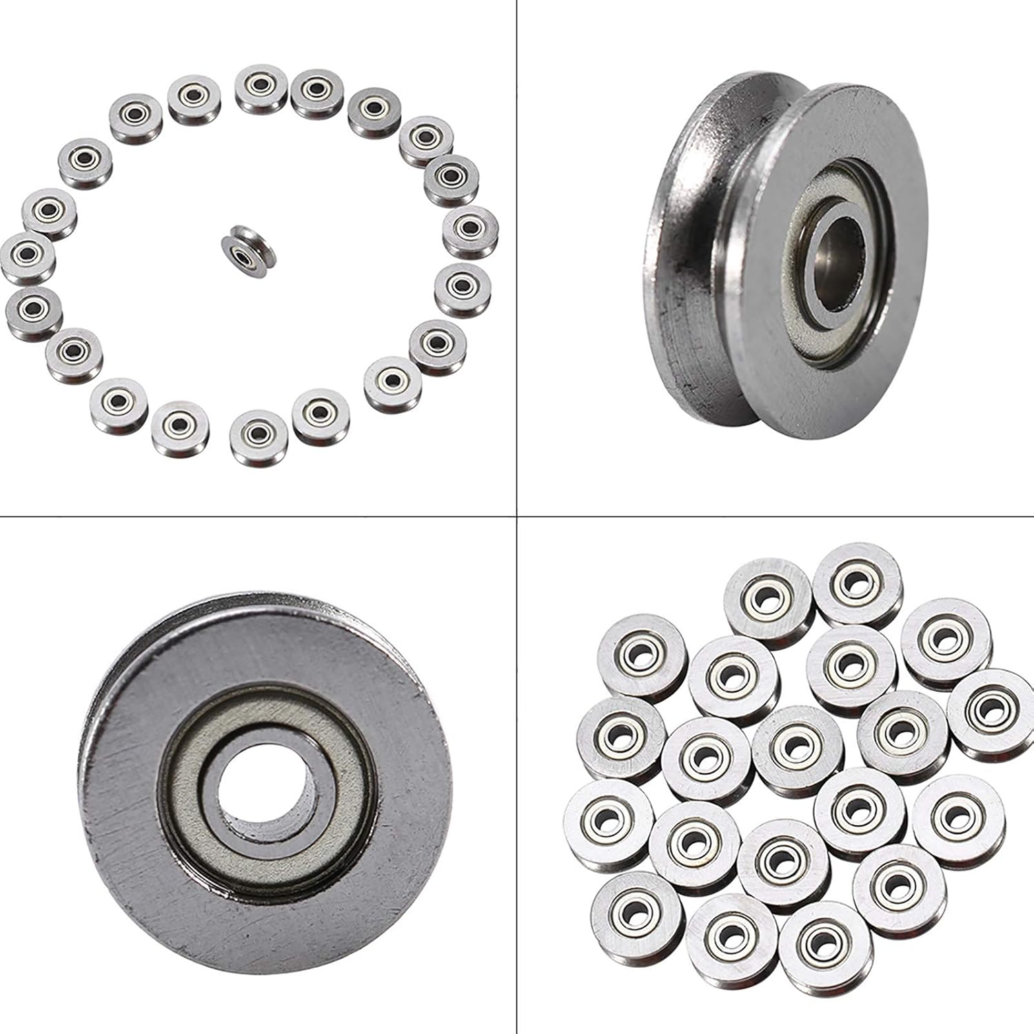 Rail Track Pulley 20 Pcs V623ZZ Steel Rail Bearing 3X12X4Mm Deep V Groove for Linear Motion System Applications