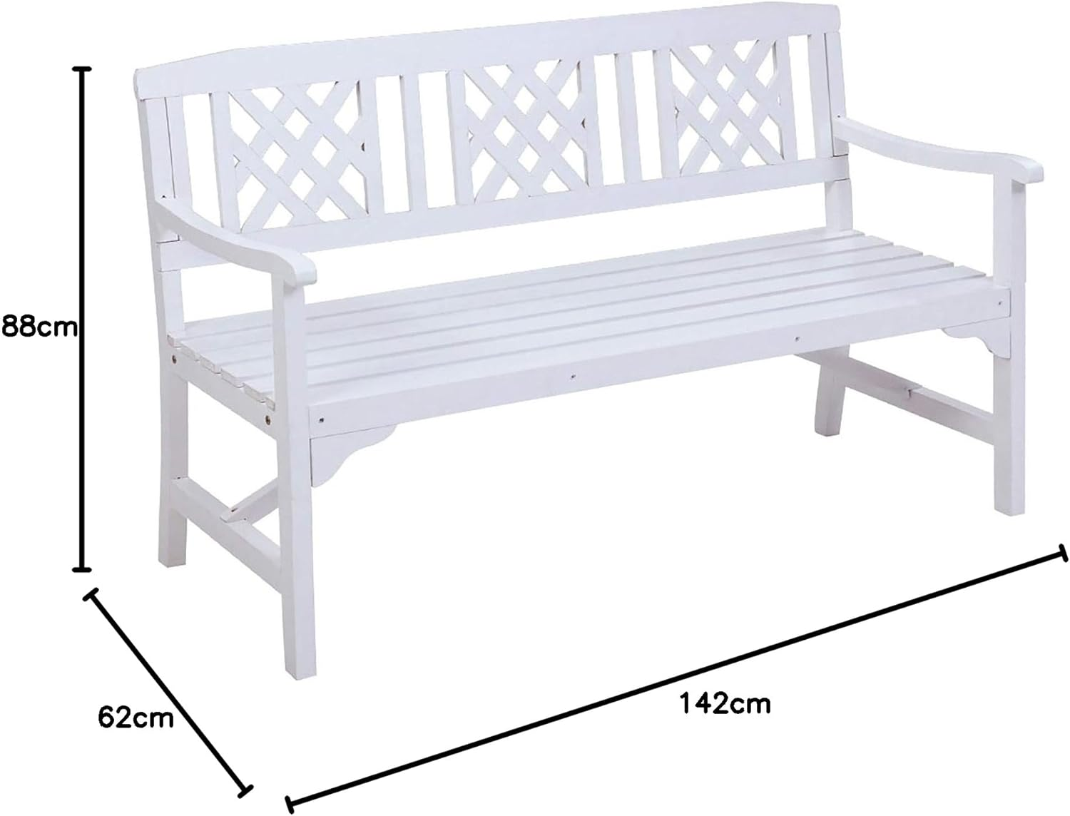 Gardeon Outdoor Garden Bench Seat, 142Cm Length Wooden Benches Relax Lounge Chair Dining Chairs Lounger Park Patio Porch Backyard Terrace Balcony Kids Furniture, with Water Based Paint White image number 5