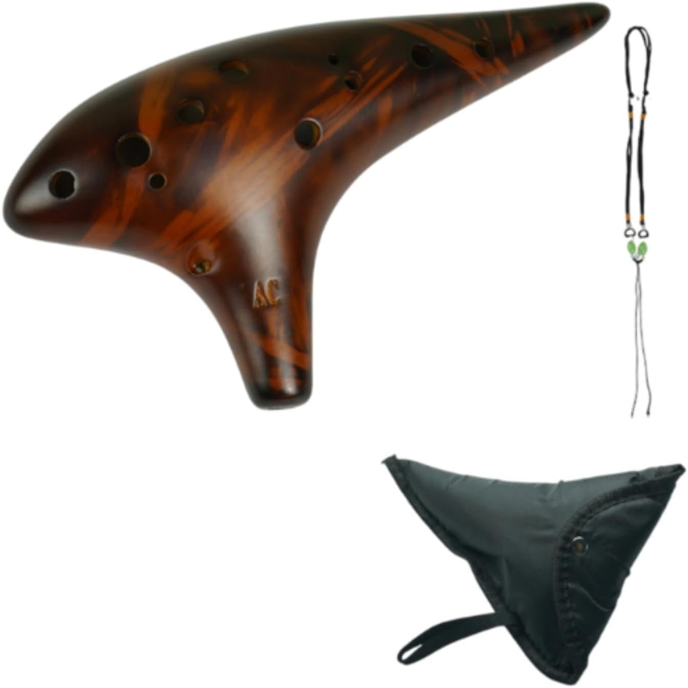 12 Hole Ocarinas Musical Instrument Pure Tone Beautiful Ocarina Instrument for Beginners Gift, Blue