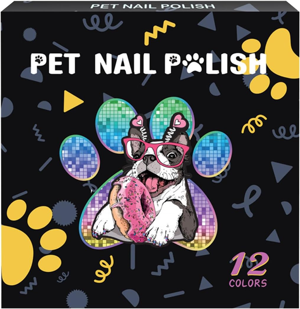 Mlqkpwy Nail Polish for Dogs - 12-Color Quick Dry Cat Nail Polish for Grooming - Small Animal Grooming Supplies for Daily Travel Party Events Decoration Photo Shots Holiday Birthday image number 6