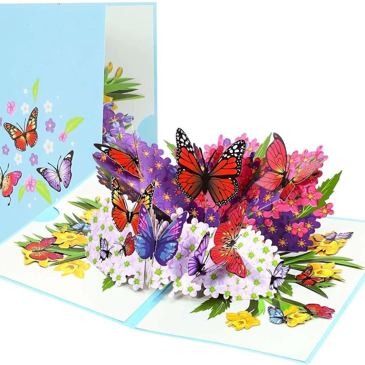 Absolutely Yours Mothers Day Card. Card for Mum, 3D Pop-Up Butterfly Greeting Card &ndash; Handmade Floral Design with Multiple Delicate Butterflies for Birthdays, Mother'S Day, Anniversaries & Special Occasions image number 1