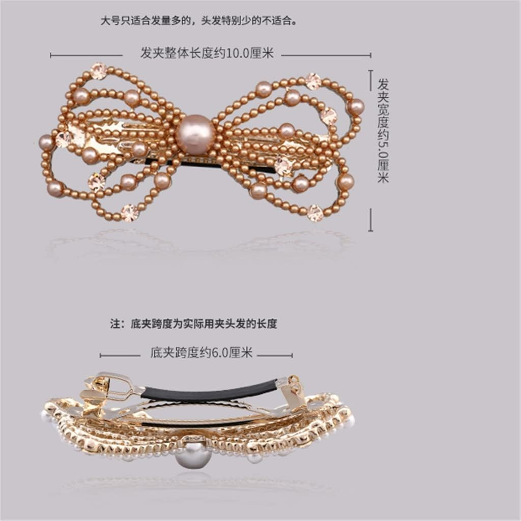 Crystal Hair Accessories,Clips Hairpins,Clip Plate,Hairpin Female Bow Headgear Hair Clip Back Head Hairpin One Word Clip Spring Clip (Color : B, Size : 10 * 5Cm) (Color : A, Size : 10 * 5Cm) image number 5