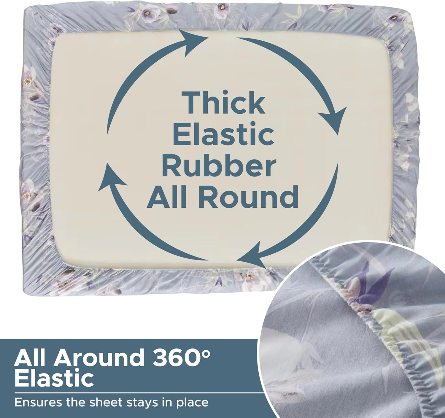 Essina Double Bed Sheets &ndash; 4 Pcs Double Bed Sheet Set - Deep Pocket Fitted Sheet &ndash;Double Bed Sheet Set Cotton 620 Thread Count &ndash; Luxury Cotton Bed Sheets Double &ndash; Violas image number 4