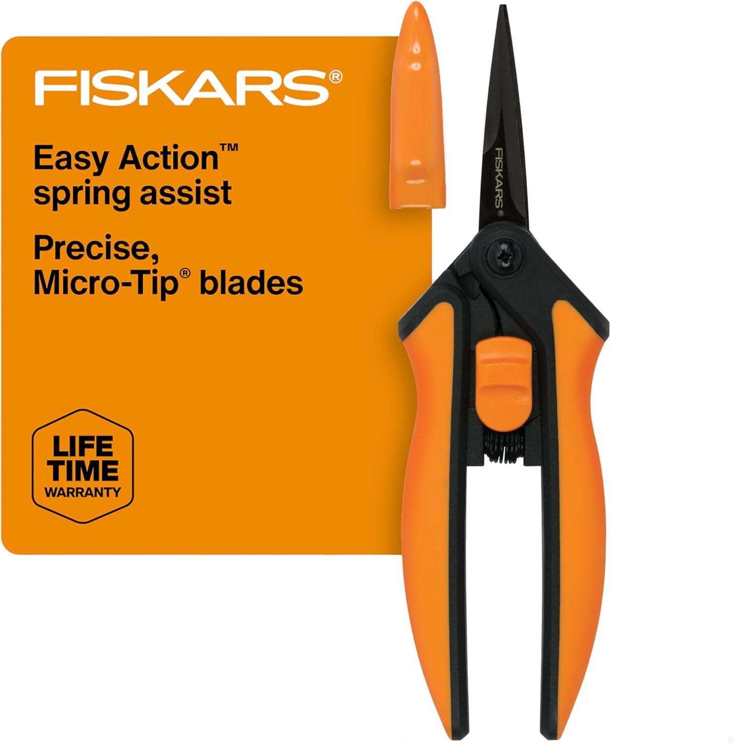 Fiskars Gardening Tools: Micro-Tip Pruning Shears, Non-Stick Precision-Ground Blades, 6&rdquo; Sharp Plant Scissors (399241-1001) image number 1