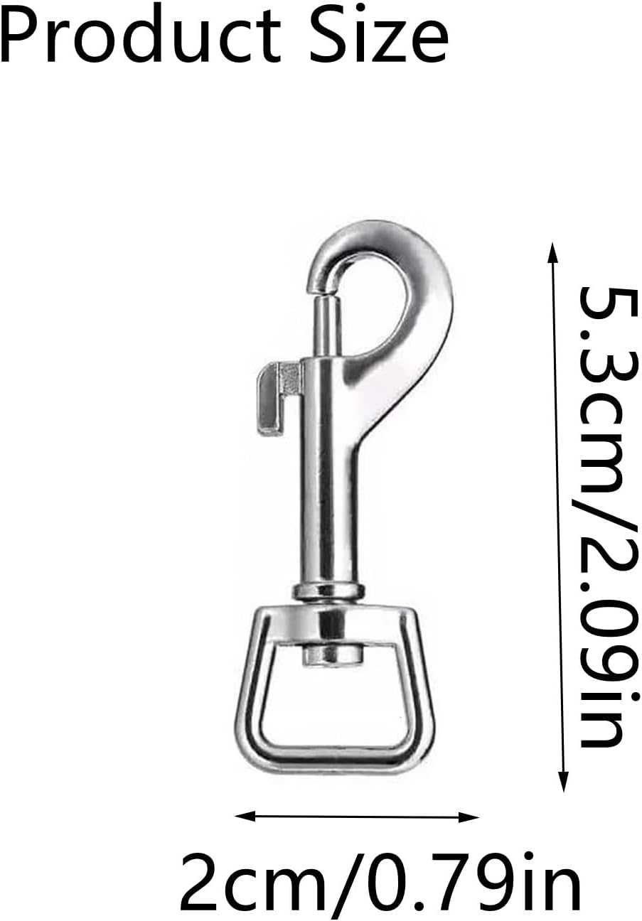 RUIENGCOMM 10Pcs Dog Leads Clips Stainless Steel Clips Clasp 360&deg; Swivel Snap Hooks Pet Buckle Key Chain Suitable for Connecting Pet Collars and Keychains image number 4