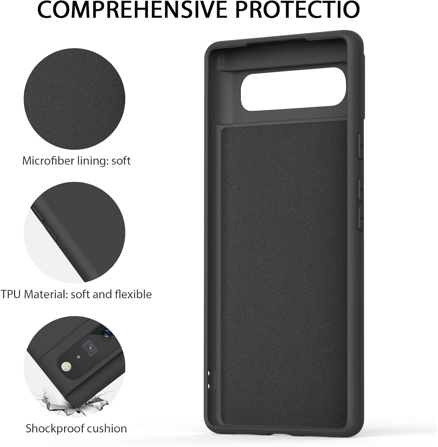 Soft Liquid Silicone Case for Google Pixel 6 Case(2021), Flexible Premium Rubber Full-Body Protection Anti-Fingerprint Dustproof Shockproof Scratch Resistant Wireless Charging for Pixel 6 5G Cover image number 1