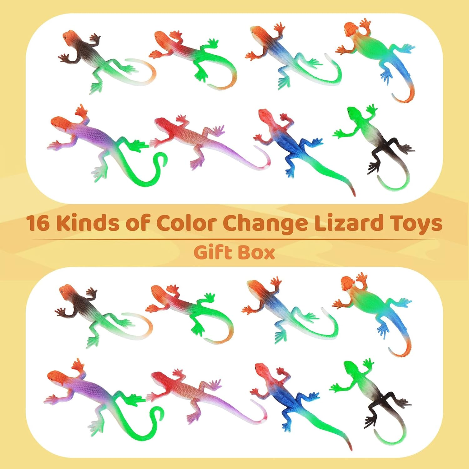 Lizard Series -16Pcs Temperature Color Changing Bath Toys,Water Table Toy for Easter Egg Fillers,Goodie Bags Fillers,Themed Party,Classroom Rewards,Carnival Prize, for Kids 3+ image number 4