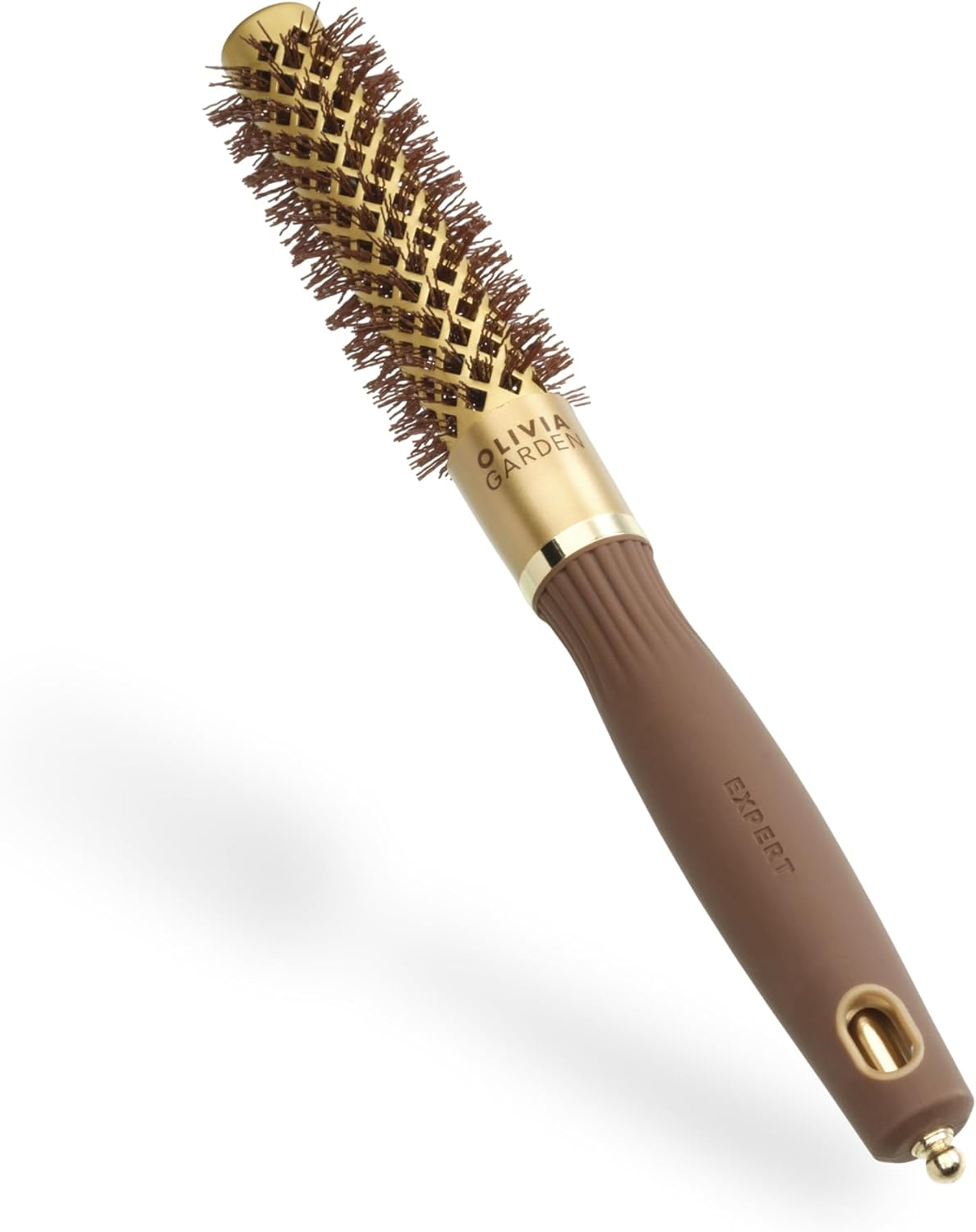 Olivia Garden Expert Blowout Shine &ndash; Gold & Brown - 20 - Ceramic Coated round Brush for Smooth Blowout, Frizz-Free Hair & Radiant Shine image number 5