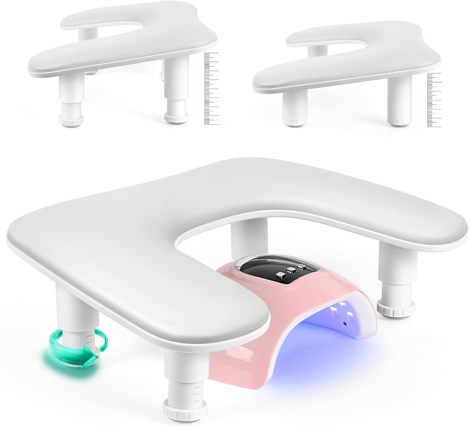 LIONVISON Arm Rest for Nails Tech U Shaped - Comfortable Manicure Nail Hand Rest Pillow Cushion, Nail Armrest Stand for Acrylic Nail Art Tech, Quick Installation, White