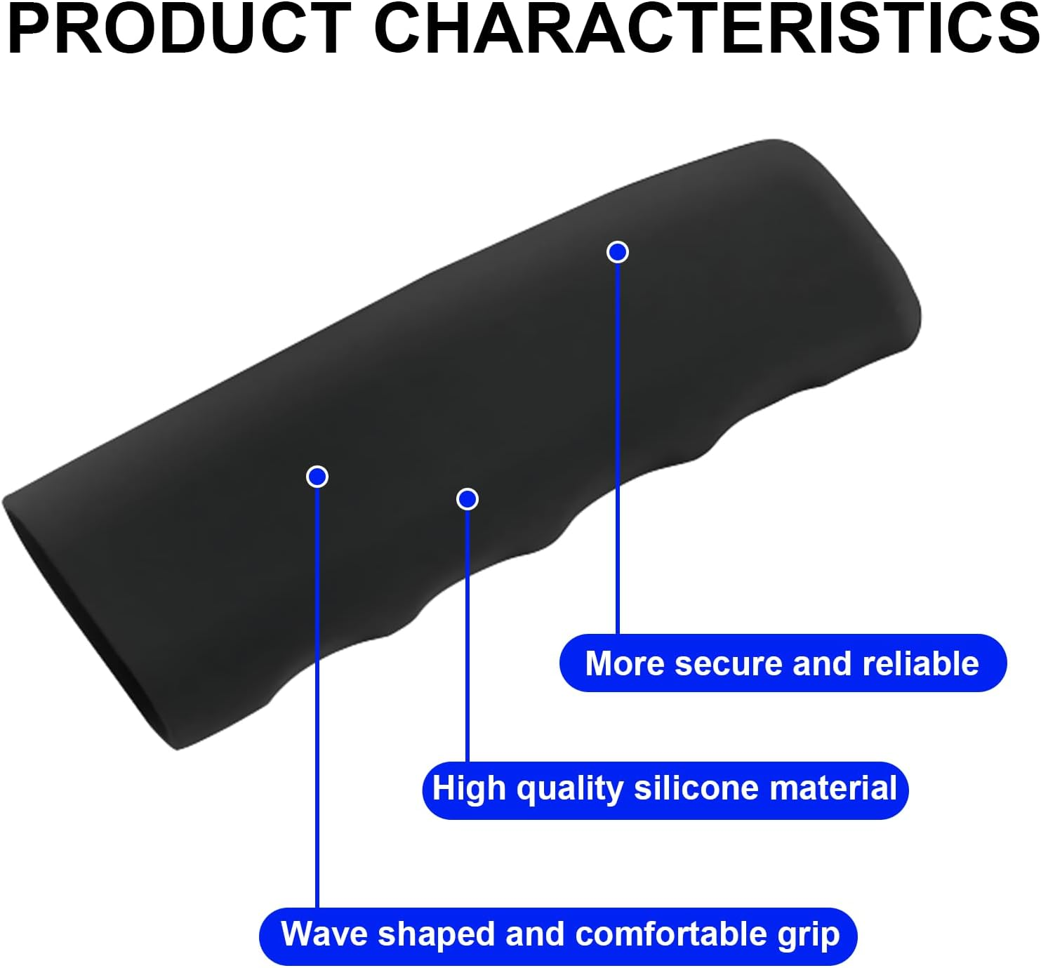 MAEZOE Car Handbrake Cover, 12.2 Cm Anti-Slip Silicone Comfort Trim Cover with Finger Ripples, Parking Brake Lever Decorative Protector for Truck SUV, Car Accessories