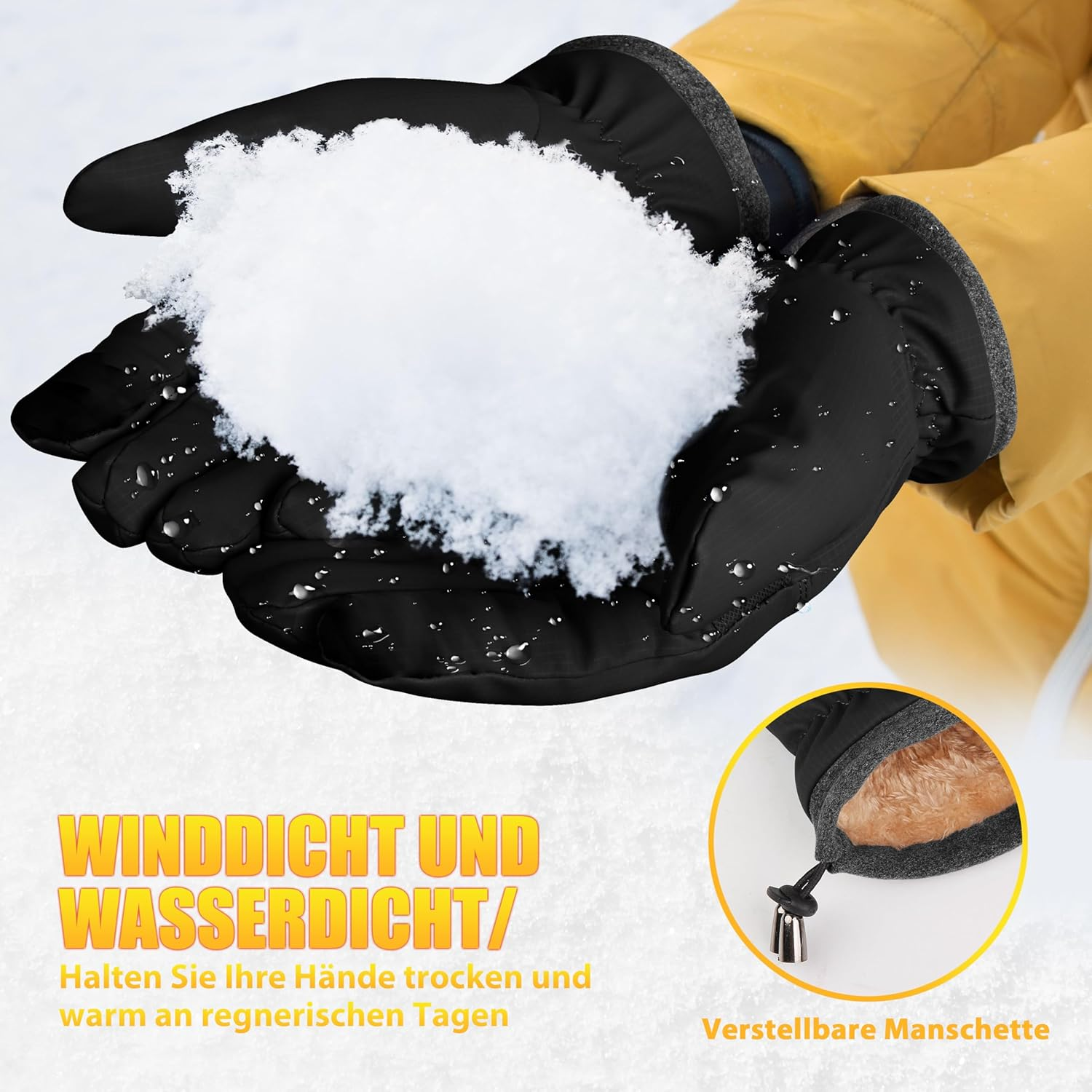 Ihuan Gloves Men Women Winter Warm Winter Gloves Touchscreen Gloves Windproof Waterproof Non-Slip Sports Gloves Cycling Gloves for Cycling, Running, Skiing, Hiking image number 5