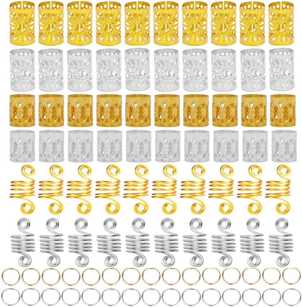 Homo Trends 90 Pcs Hair Jewelry Rings Clips Aluminum Dreadlocks Adjustable Metal Hair Bread Cuff for Braids Hair Accessories image number 2