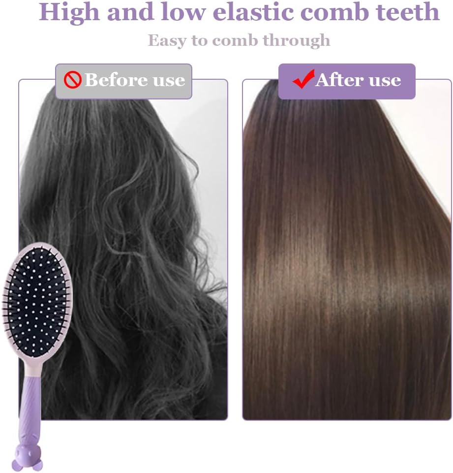 MTSDM Air Cushion Comb Massage, Portable Anti-Static Fluffy Comb, Ladies Airbag Comb, Long Hair Straight Hair Curly Hair Home with Handheld Mirror image number 6