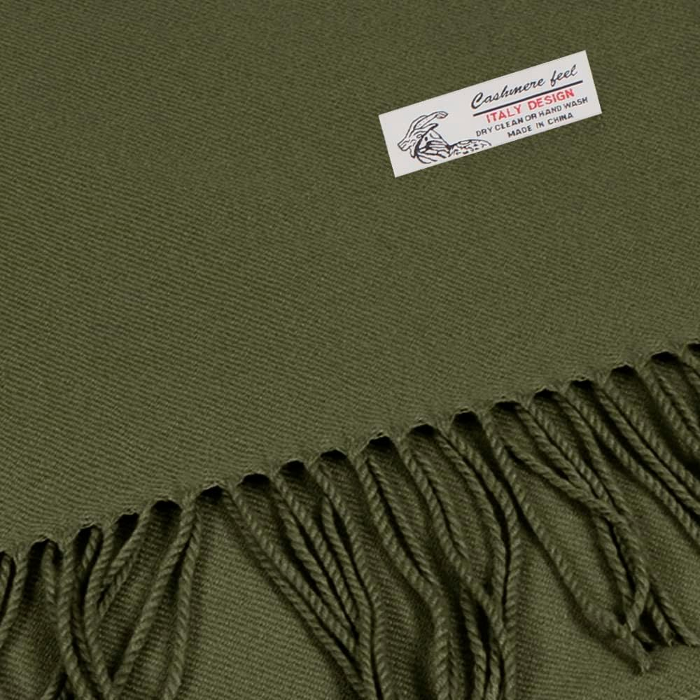 Plain Solid Color Cashmere Feel Classic Soft Luxurious Winter Scarf for Men Women