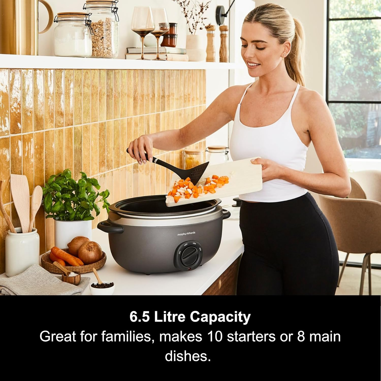 Morphy Richards 461022 Slow Cooker, Aluminium, 240 W, 6.5 Liters, Titanium image number 2
