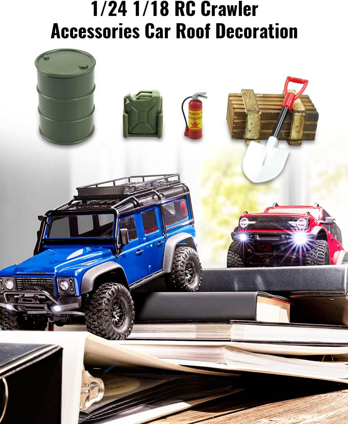 1/24 1/18 RC Crawler Accessories Fit for 1/18 TRX4M 1/24 Axial SCX24 (12Pcs Army Green) image number 3