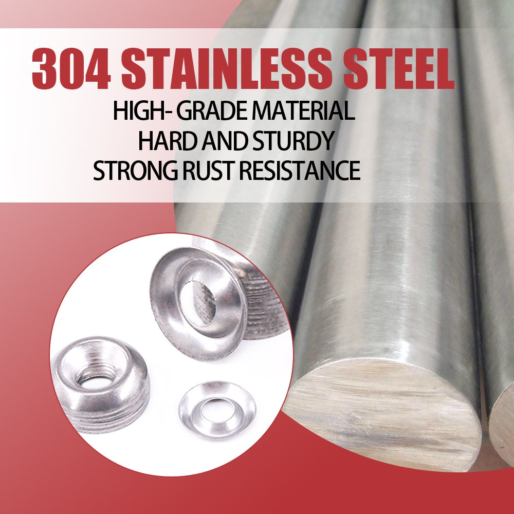 Hilitchi 295-Pcs [#4 - #16] Finishing Cup Countersunk Washer Assortment Set - 304 Stainless Steel image number 5