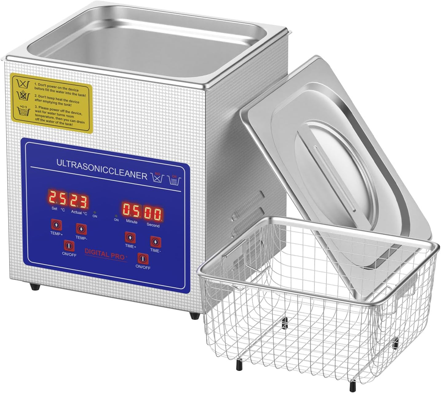 Advwin Professional Ultrasonic Cleaner Machine, 40Khz Digital Jewellery Ultrasonic Cleaner 304 Stainless Steel with Timer and Heater 650Ml/2L/6.5L/10L/22L