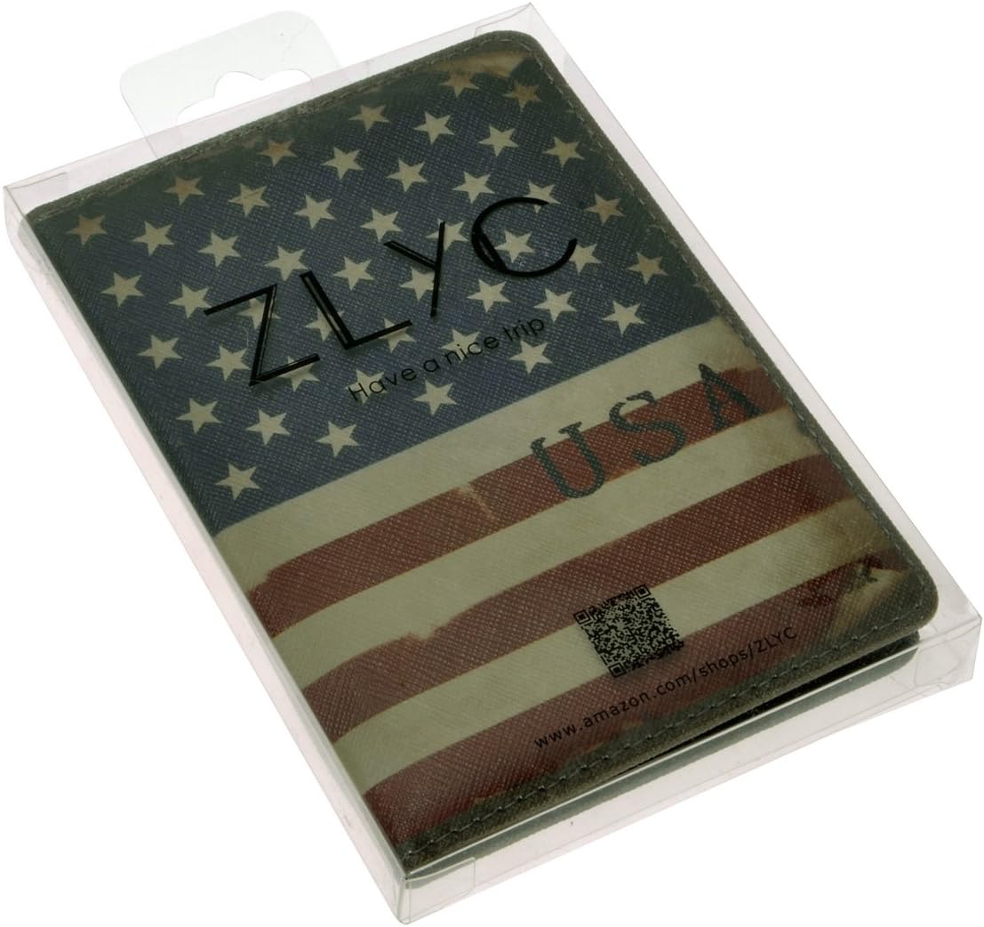 ZLYC Vintage Novelty PU Leather Travel Wallet Passport Holder Case Waterproof Cover image number 3