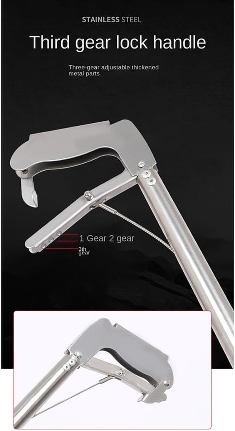 Snake Tongs, 120Cm/150Cm Extra Long Snake Grabber Tool, Collapsible Reptile Snake Tongs, Stainless Steel Snake Catcher Stick, Snake & Reptile Hook Wide Jaw Pick-Up Handling Tool 1.5M Straight Clip image number 5