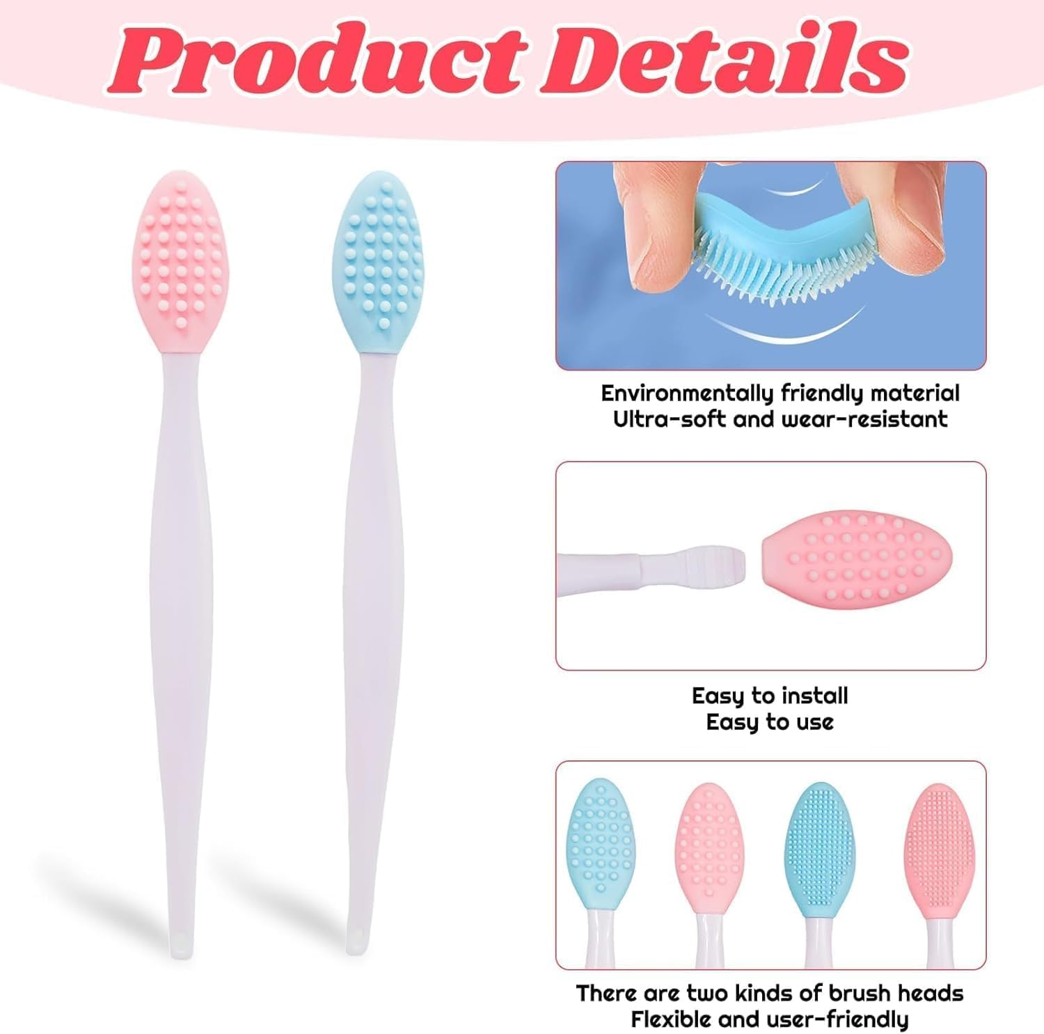 Black Seed Soft Silicone Grooming Scraper, 4Pcs Cat Soft Silicone Double-Sided Scraper for Chin Acne and Cleaning image number 5