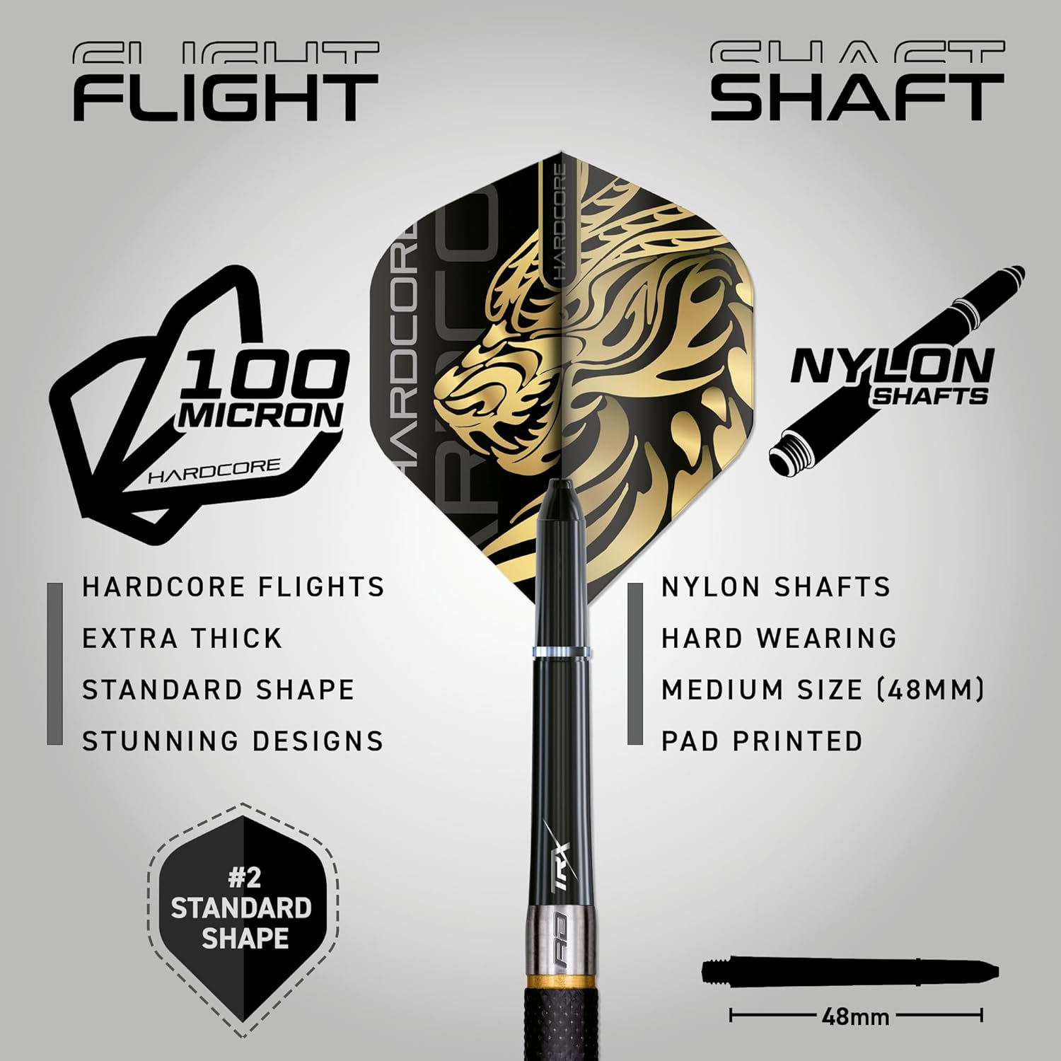 RED DRAGON Golden Eyes Tungsten Professional Darts Set with Flights and Shafts (Stems) image number 3