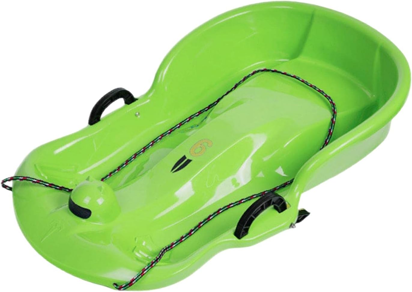 Tadill Winter Snow Sled Sleigh Sledding Toboggan Ski Board with Brake Handle, Skiing Kids Sledge with Double Seat for Sports Children Holiday Lawn