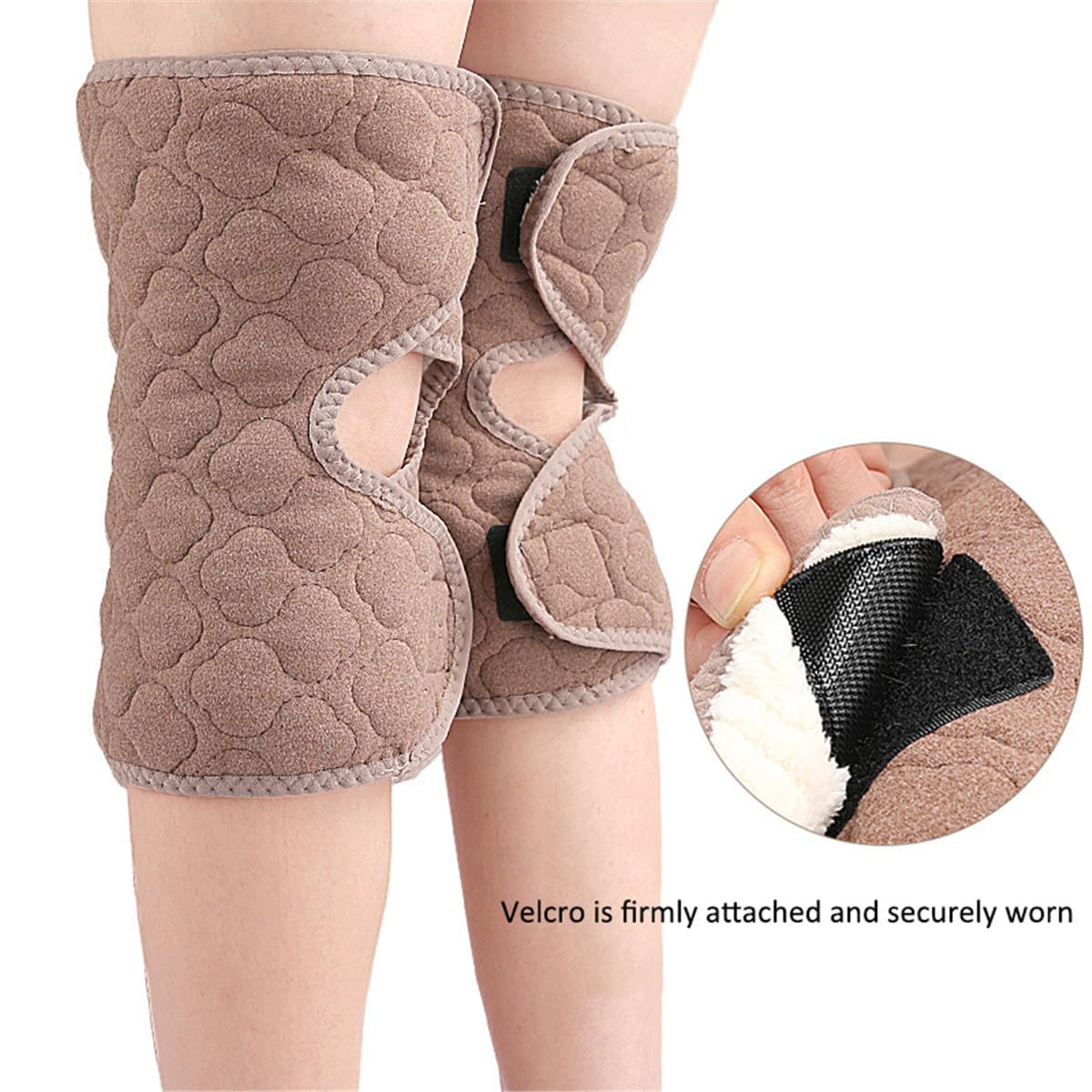 Knee Warmers for Women Men, Thermal Plush Padded Knee Braces Leg Warmers, Warm Knee Support Pads, Adjustable Winter Thicken Knee Wrap Sleeves, for Joint Pain Arthritis, Skiing Cycling Yoga (Dark Gray)