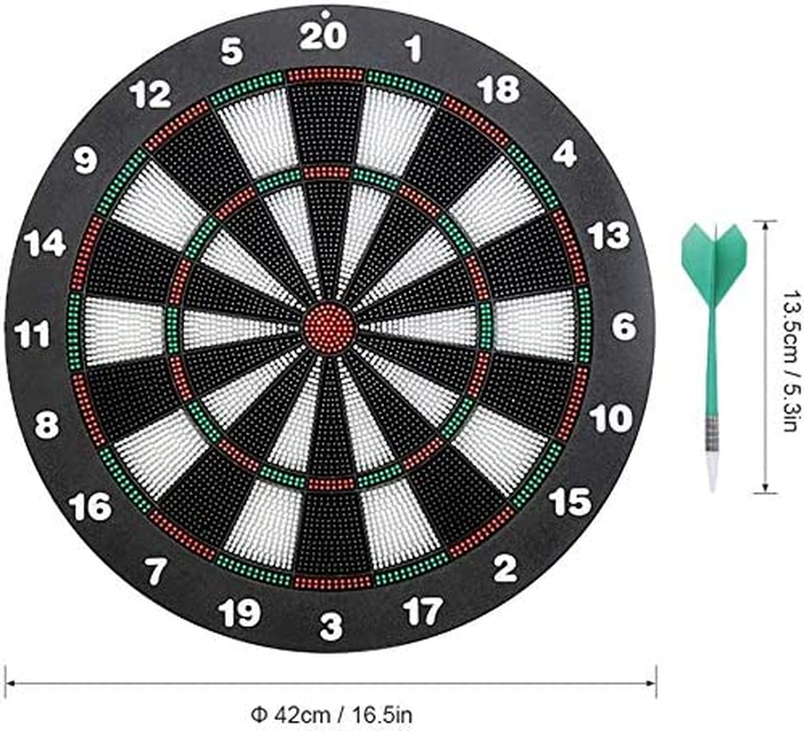 Safety Dart Board Set for Kids and Adults - 16 Inch Soft Rubber Board Game with 6 Darts for Outdoor/Indoor Family and Office - Best Game Toys Gifts for Boys Girls