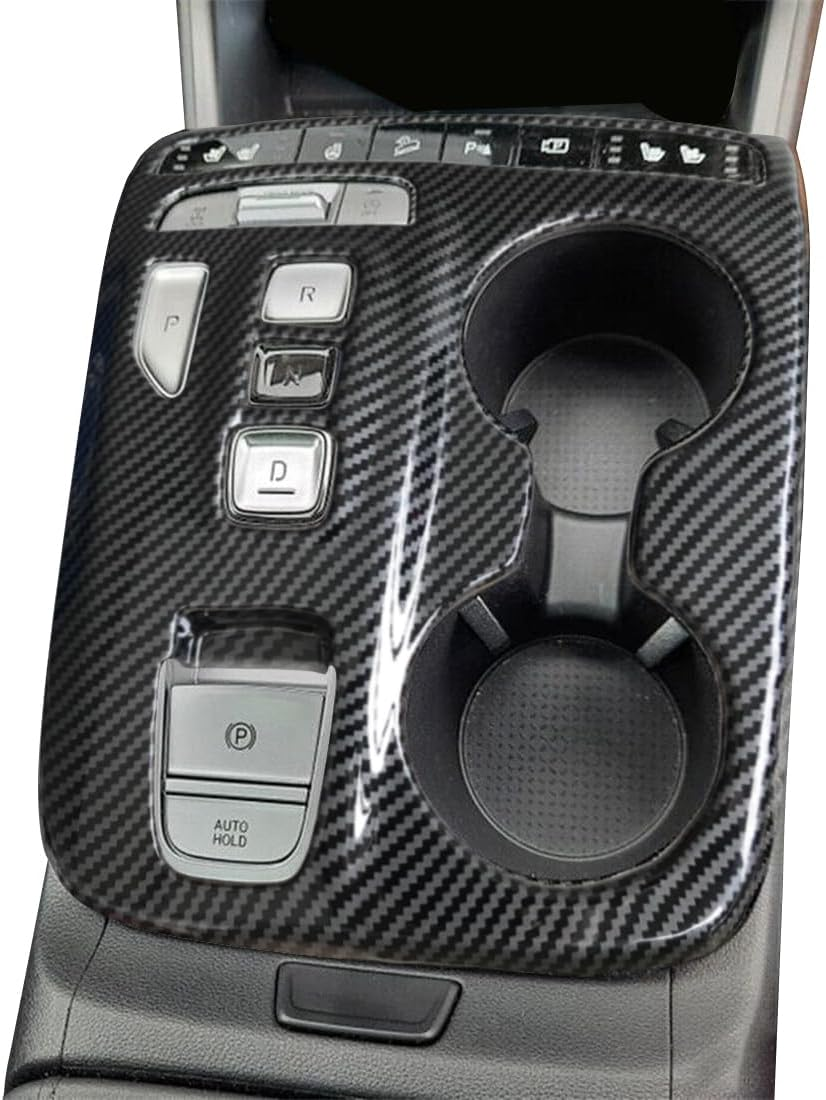 Carbon Fiber Style Car Gear Shift Knob Console Panel Cover Trim Fit for Hyundai Tucson 2022 2023 2024 Interior Accessories