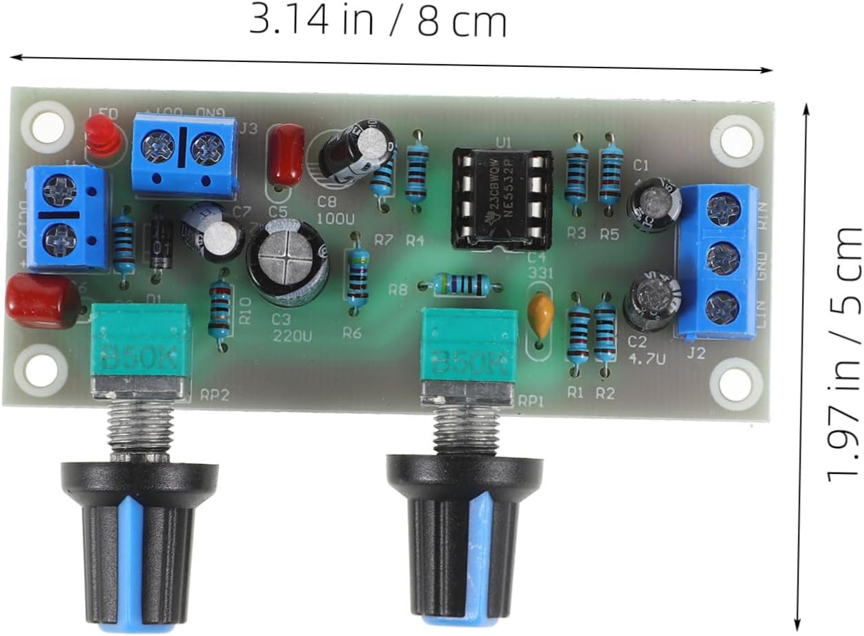 Gatuida Digital Subwoofer Power Amplifier Board Mini Amp with Low Pass Filter and Bass Adjustment Single Power 10-24V Pre Amp Audio Component Amplifier Module for Home Random Color