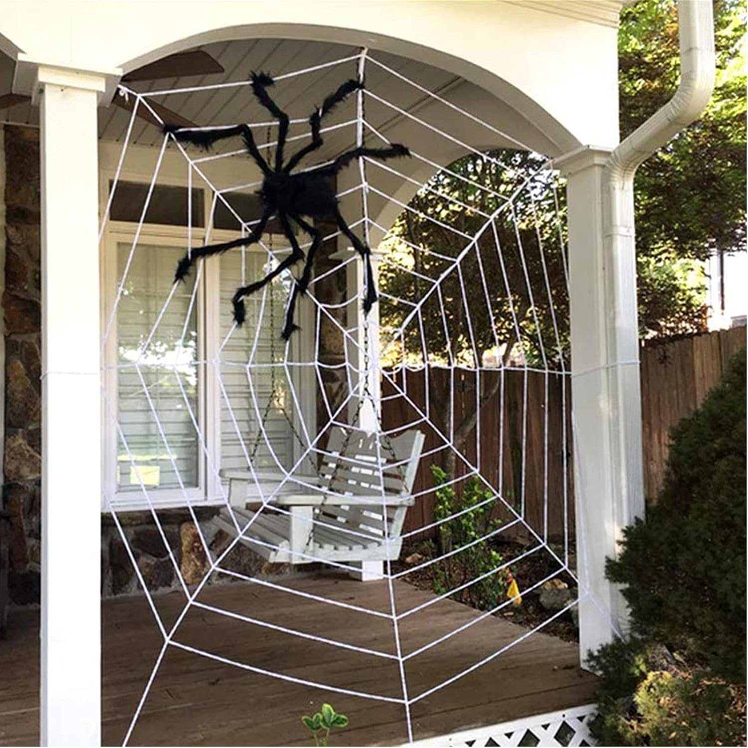 Halloween Decorations Giant Spider Web Decorations for Indoor Outdoor Halloween Decoration Yard Parties Supplies (B) image number 5