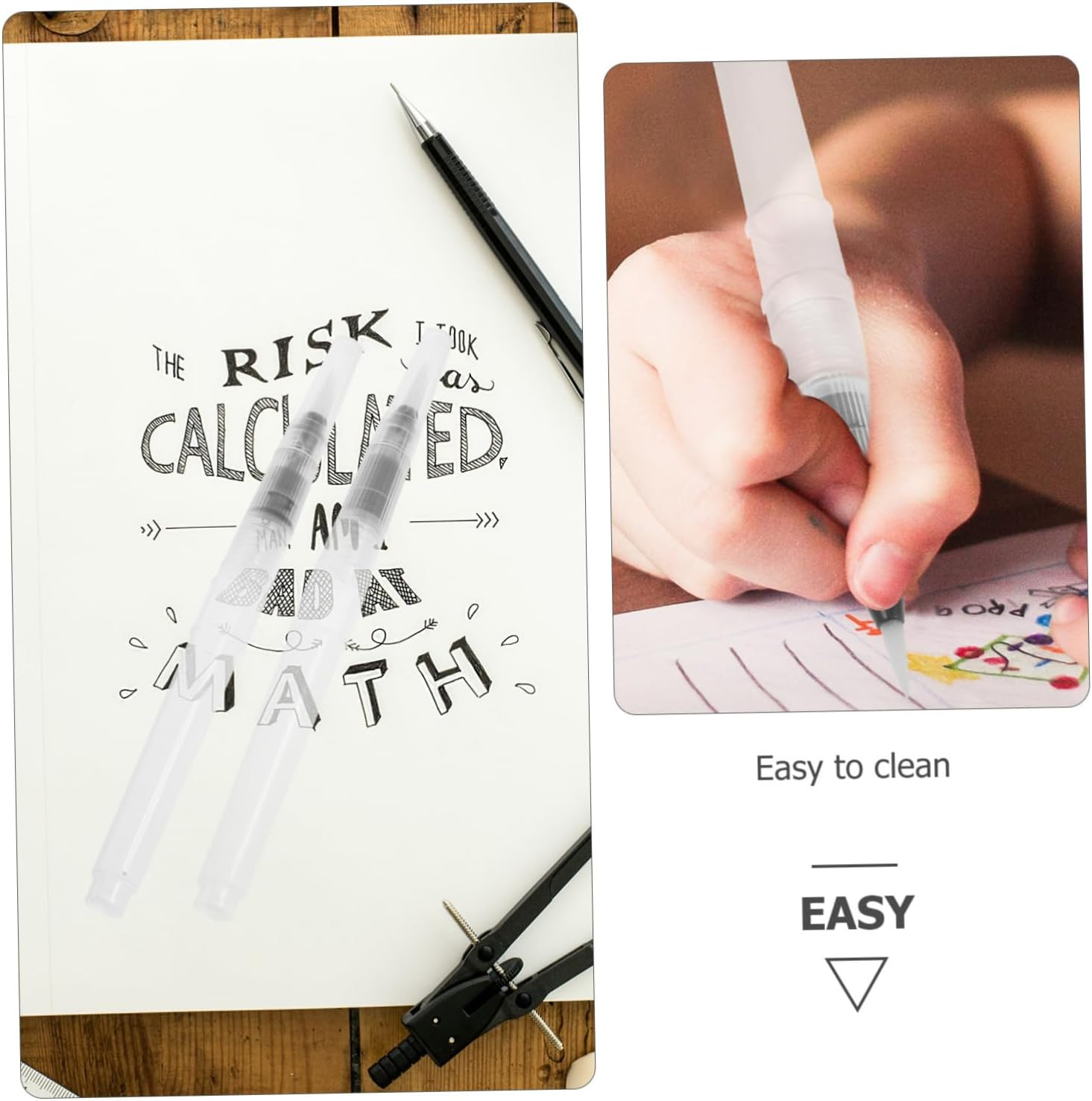 COHEALI 3Pcs Refillable Watercolor Pens Water Brush Pen Empty Watercolor Pen Water Painting Pen Watercolor Art Brush Fillable Paint Pen Water-Base Markers Paint Art Pens Nylon Wool White - Sky-Blue image number 4