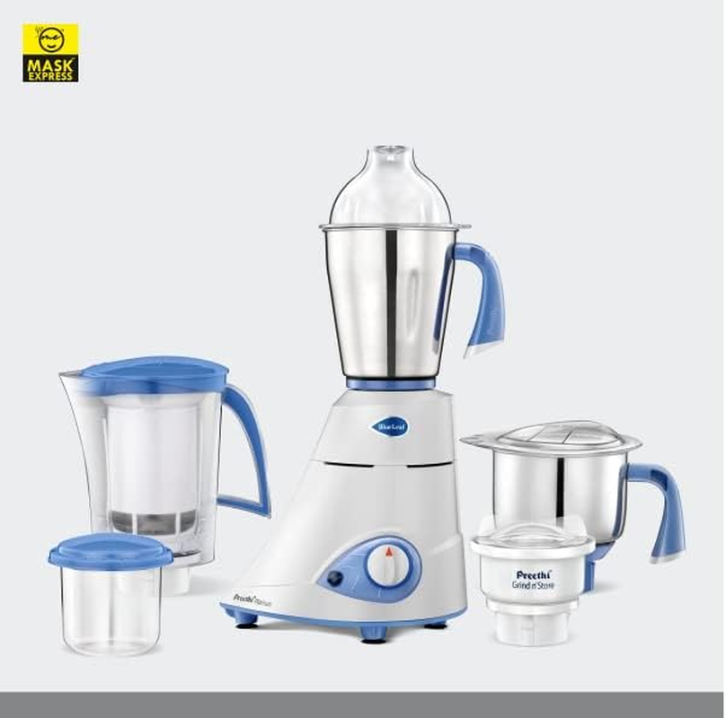 Mask Express Australia - Preethi Brand Blue Leaf Platinum 750 Watts Mixer Grinder - Sydney Stock image number 2