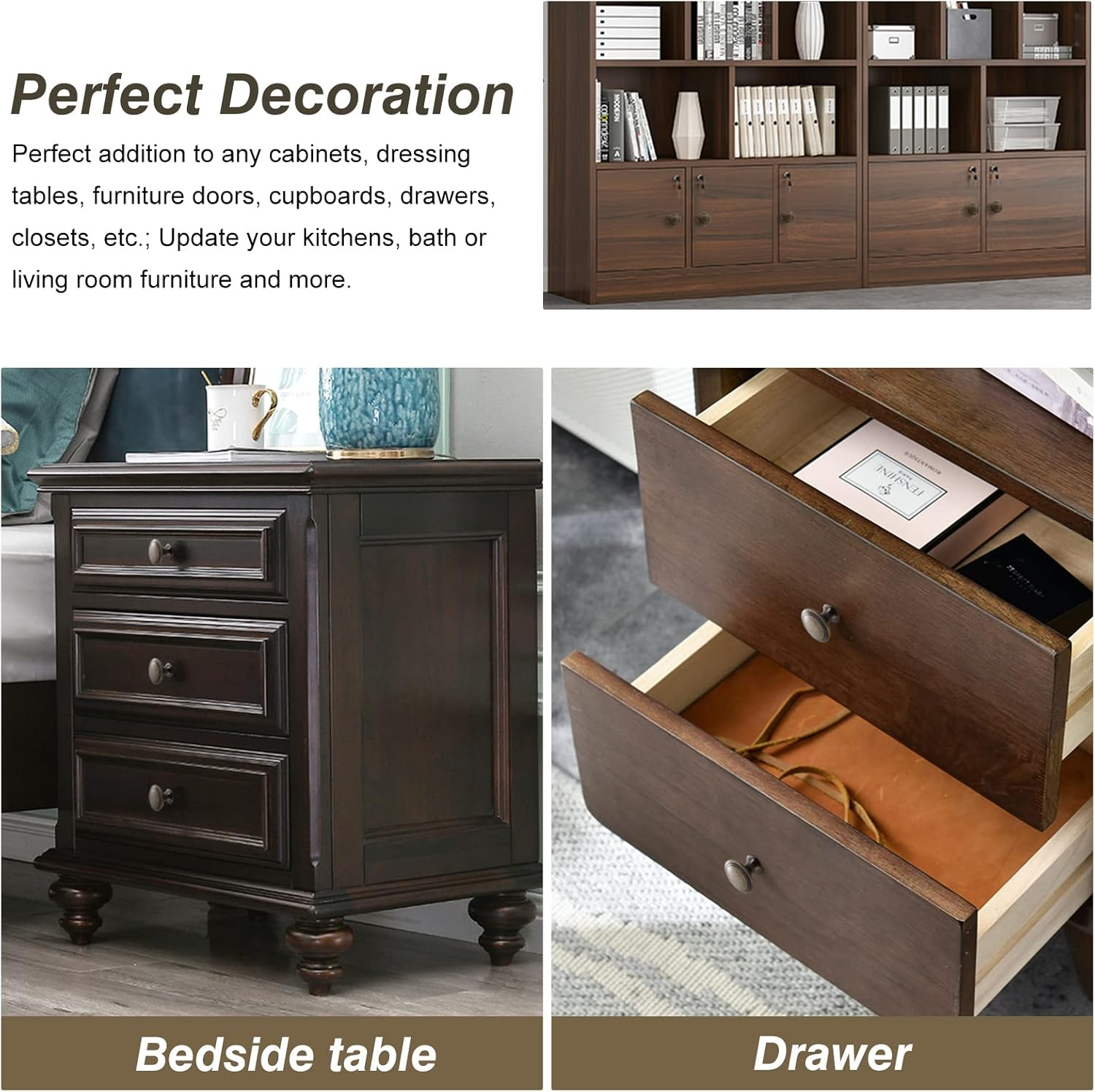 Tsunnee 24 Pack Vintage Chic Antique Style round 30Mm Cabinet Knobs and Drawers image number 1