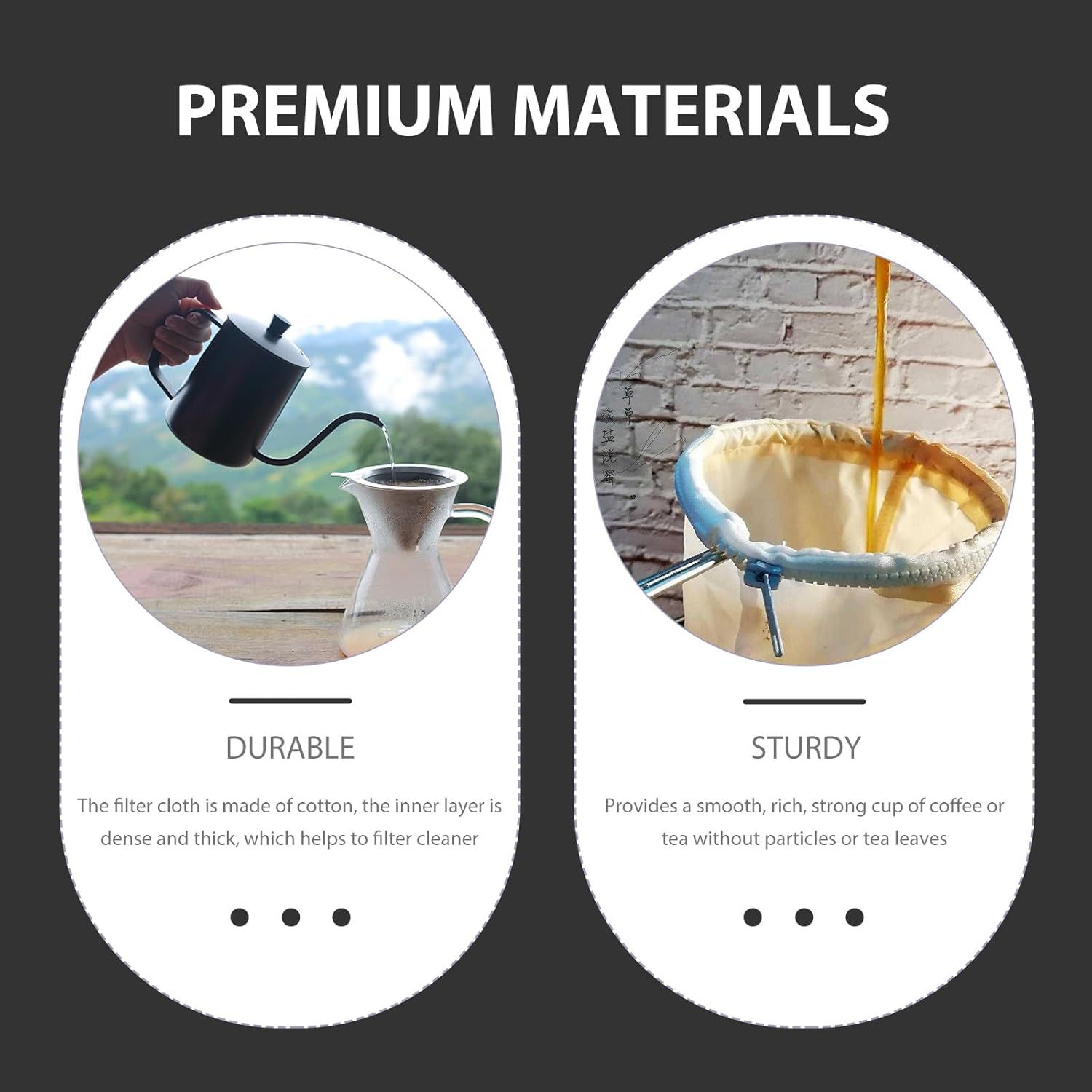 Jojofuny 13Cm Steel Ring Tea Filter Bag with Fine Mesh Tea Strainer Pouch and Coffee Brewing and Espresso image number 1