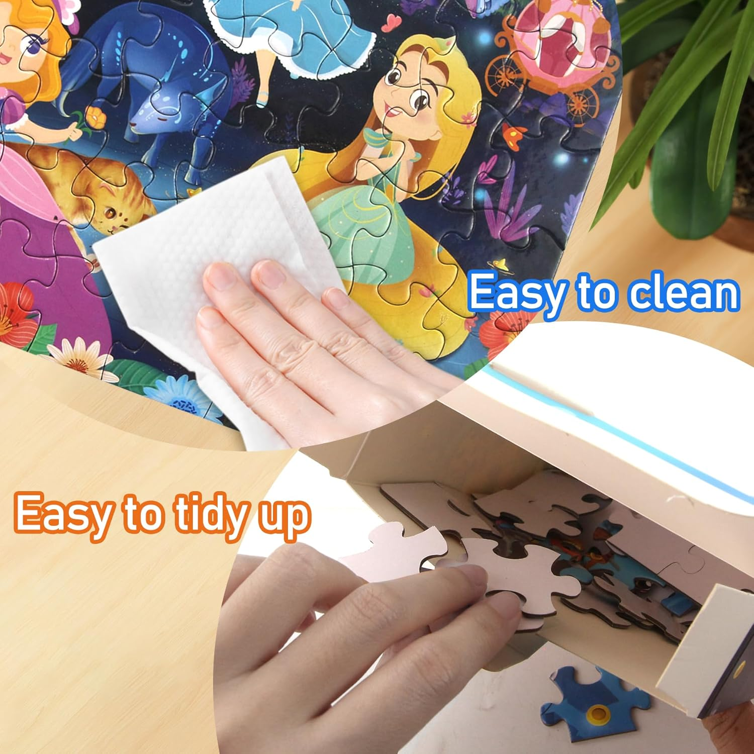 TORMEN Puzzles for Kid Ages 4-6,48Pcs Colored Paper Jigsaw Puzzle Durability Educational Perfect for Family Game Classroom Fun (Princess Dancing)