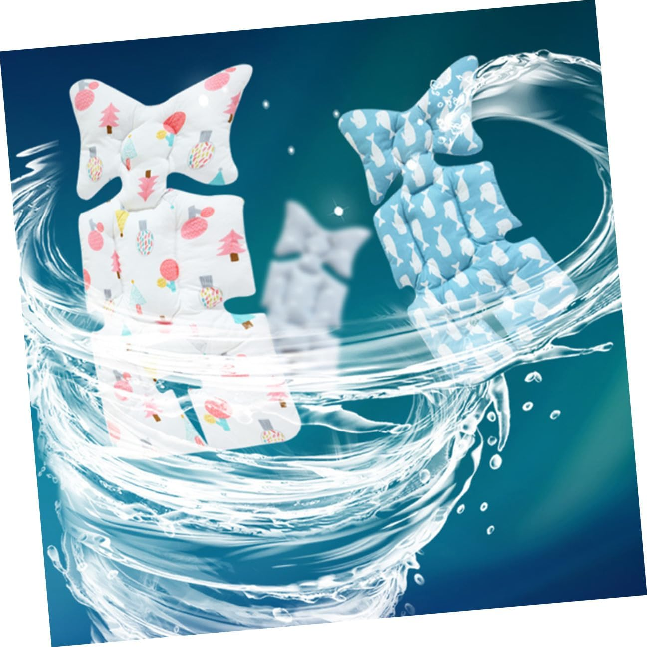 Breathable Stroller Cart Mat Cushion with Head and Body Support Thickened Seat Pad for Pushchair and Dining Chair Soft Cotton Protector for Travel and Outdoor Use image number 1