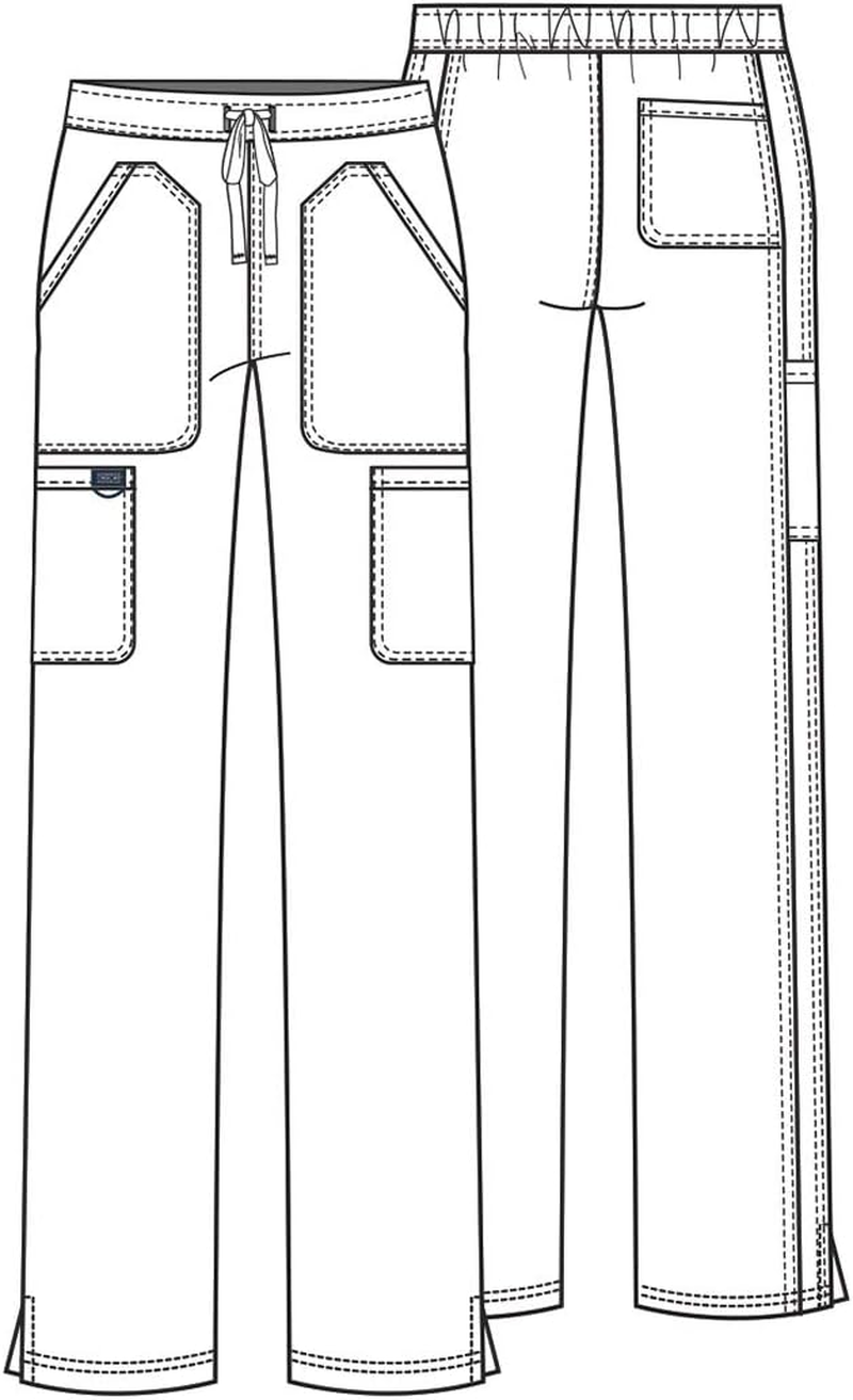 Cherokee Workwear Revolution WW120 Women'S Mid Rise Moderate Flare Drawstring Pant image number 6