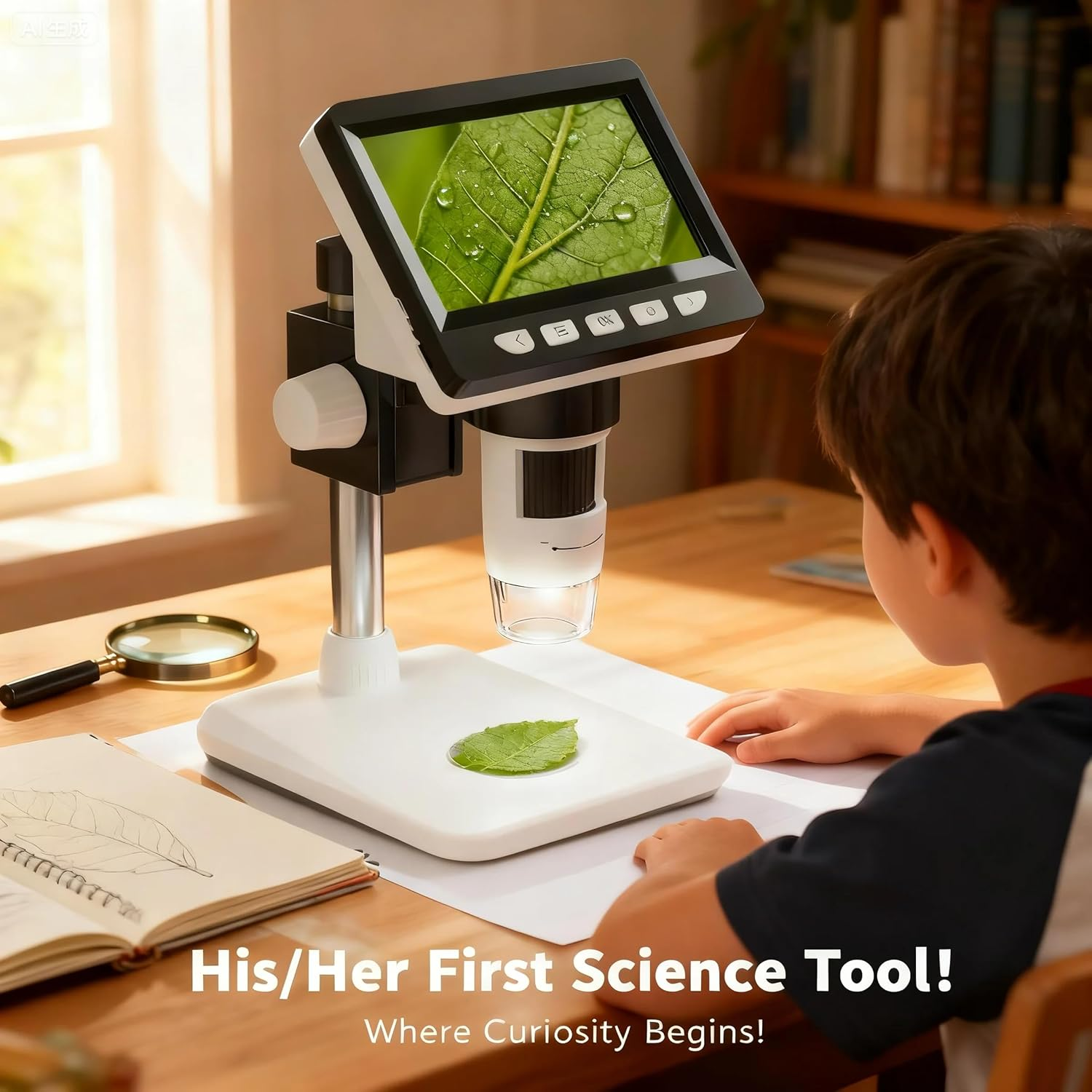 4.3" Coin Microscope - Zoltrax IPS Digital Microscope 1000X for Kid'S Hobby Developing,1080P Magnifier for Coins ，Compatible with Windows and Mac Os，Chargeable Long-Lasting Battery image number 4