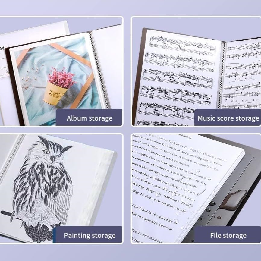 Vignette Stationery A4 File Presentation Folder Document Display Book 30 Clear Pockets Strong Sleeves Pastel Colour Durable Cover School Office Business Report Study Statement Paper Storage Organiser image number 5