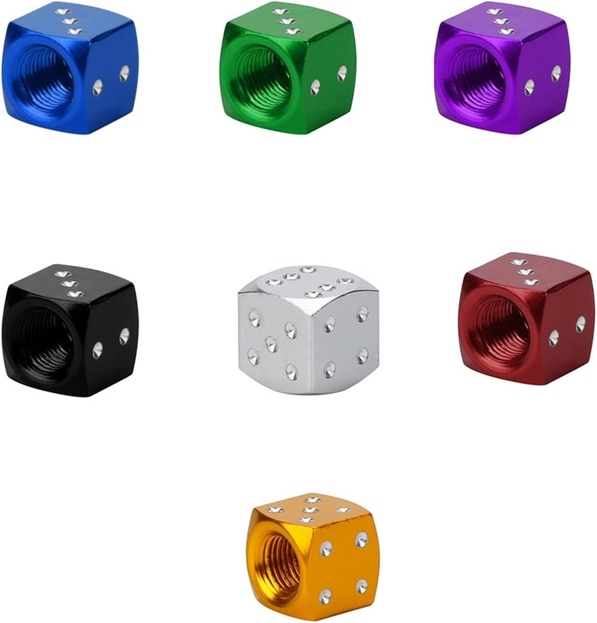 Car Tire Valve Stem Caps 4Pcs Bolt-In Aluminum Theftproof Valves Caps Car Wheel Tires Valves Tyre Stem Air Caps (Color : 17)