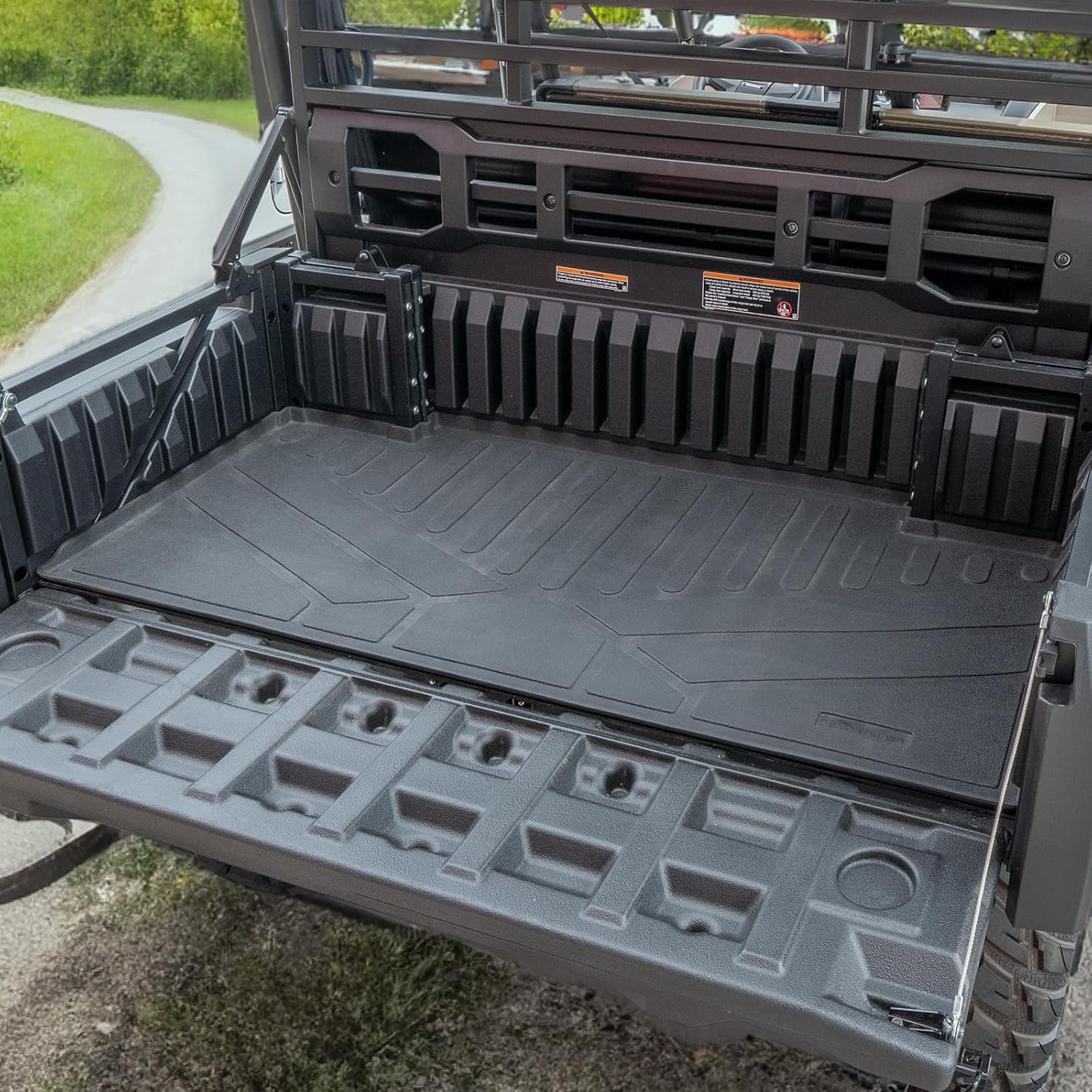 SMARTLINER All Weather Protection Custom Fit Rugged Rubber Bed Mat Liner Compatible with 2019-2024 Kawasaki Mule PRO, Black image number 2