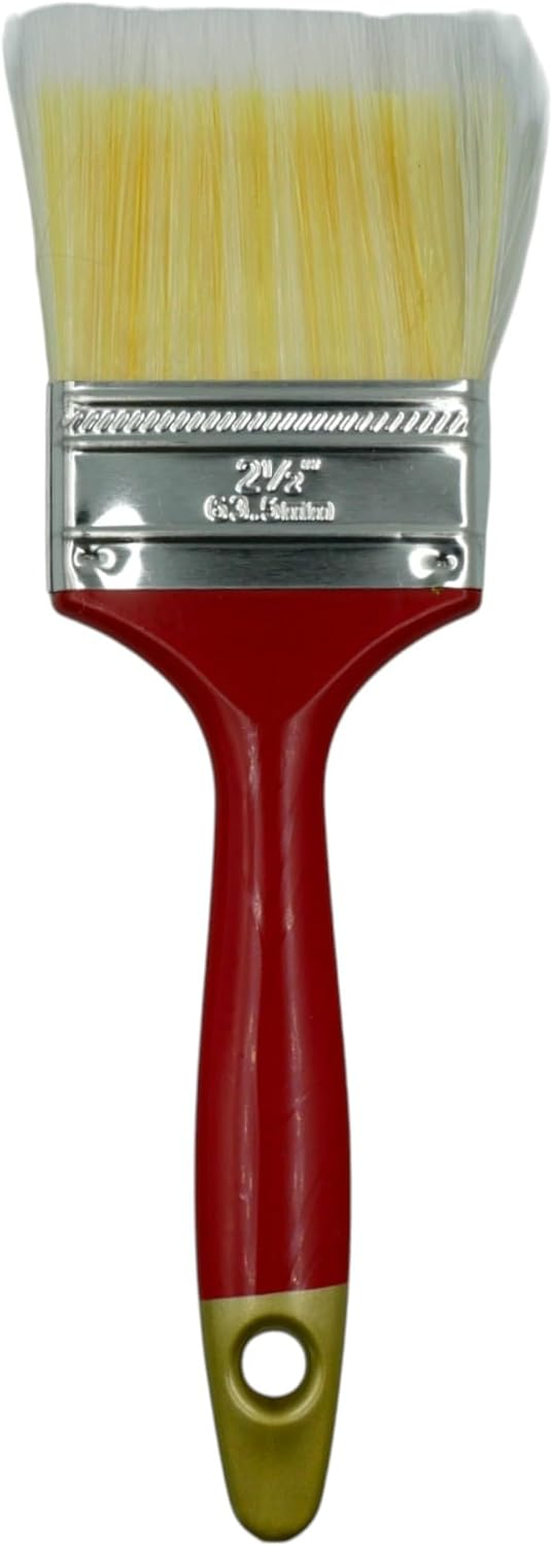 Pro 5-Piece Paint Brush Set for Art & DIY &ndash; Red Handle Flat & Angle Brushes (0.5&rdquo; to 2.5&rdquo;) for Acrylic, Oil, Latex Paint &ndash; Use on Canvas, Walls, Trim, Crafts, Furniture & Home Projects