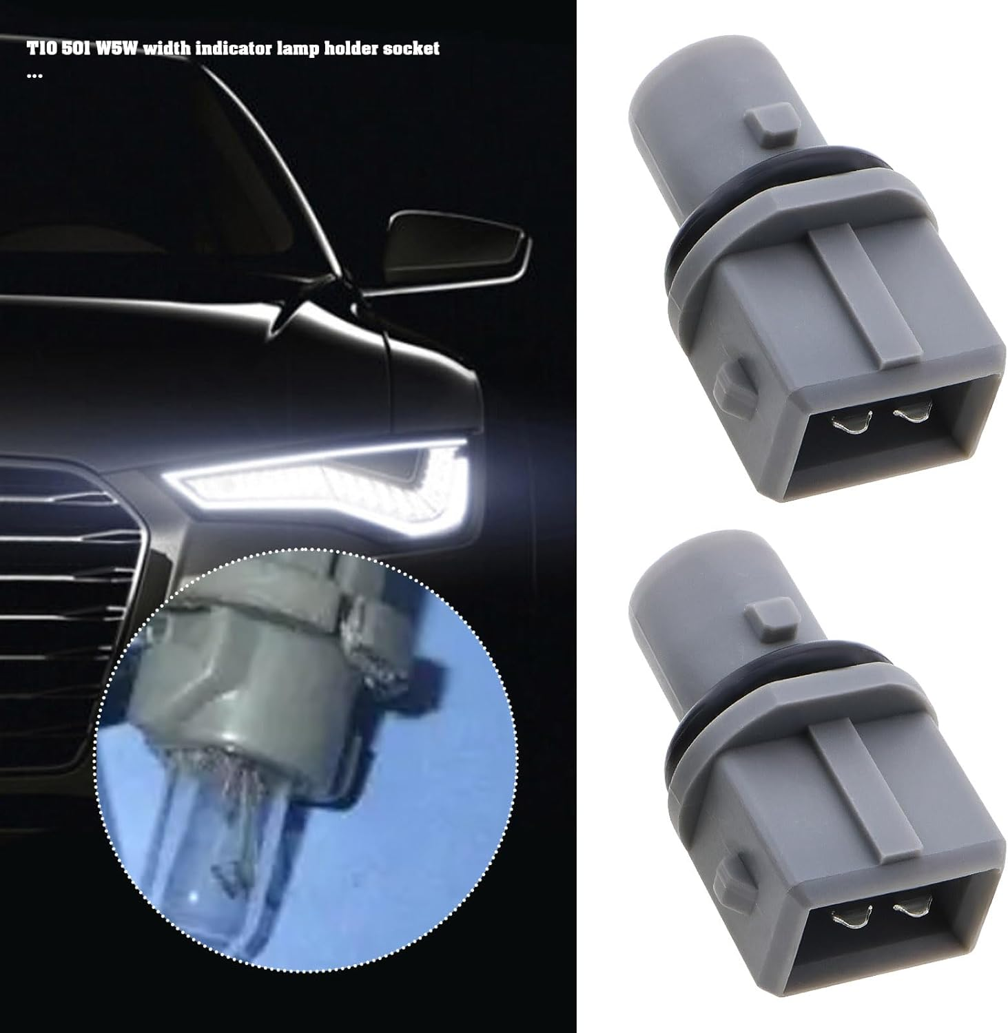 SING F LTD 4Pcs T10 501 W-5-W Auto Light Bulb Socket Lamp Holder Sidelight Indicator Light Bulb Holder Socket for Car Bike Truck Caravan Boat image number 2