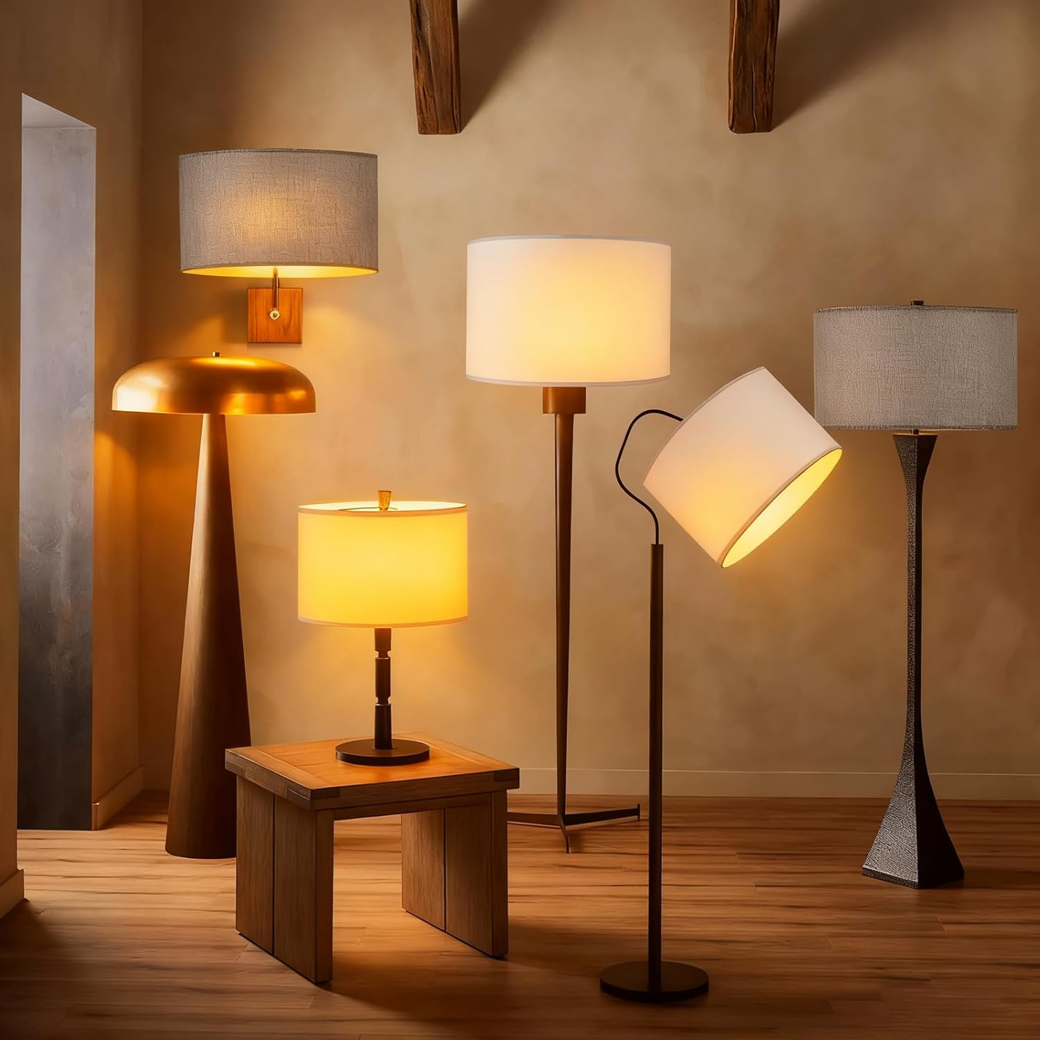 EFUTURETIME Fabric Lampshade Height 20 X Diameter 30 Cm round Cylindrical Natural Linen Suitable for E14/E27 Sockets for Floor Lamp, Ceiling Lamp, Wall Lamp, Bedside Lamp, Table Lamp, Grey image number 1