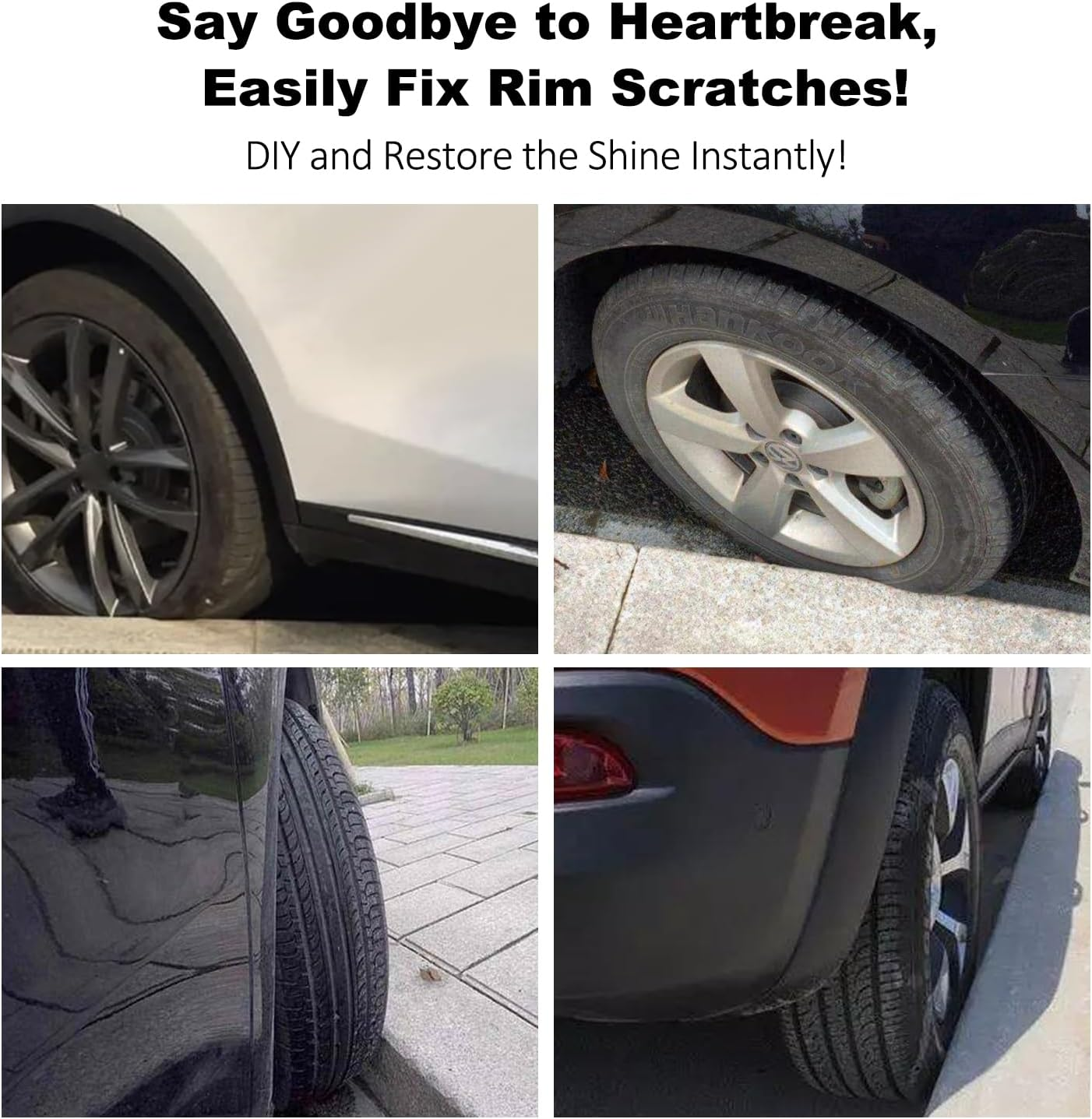 Ouzorp Car Wheel Scratch Fix Rim Touch up Paint Rim Scratch Repair Pen Quick and Easy Wheel（Black） image number 3